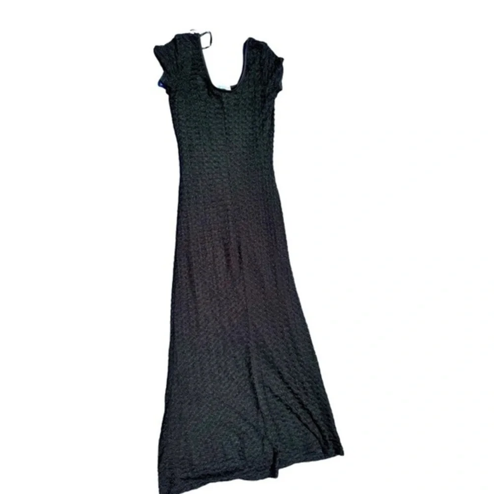 VTG Mark Edwards Black‎ Full Crochet maxi dress sz M
